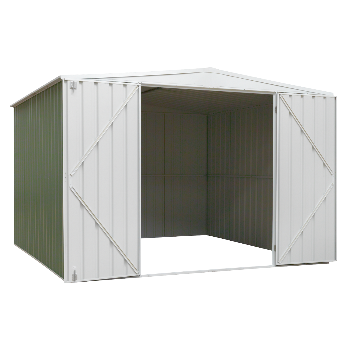 Sealey Dellonda Galvanized Steel Storage Shed with Apex Style Roof 300 x 300 x 220cm - Green_2