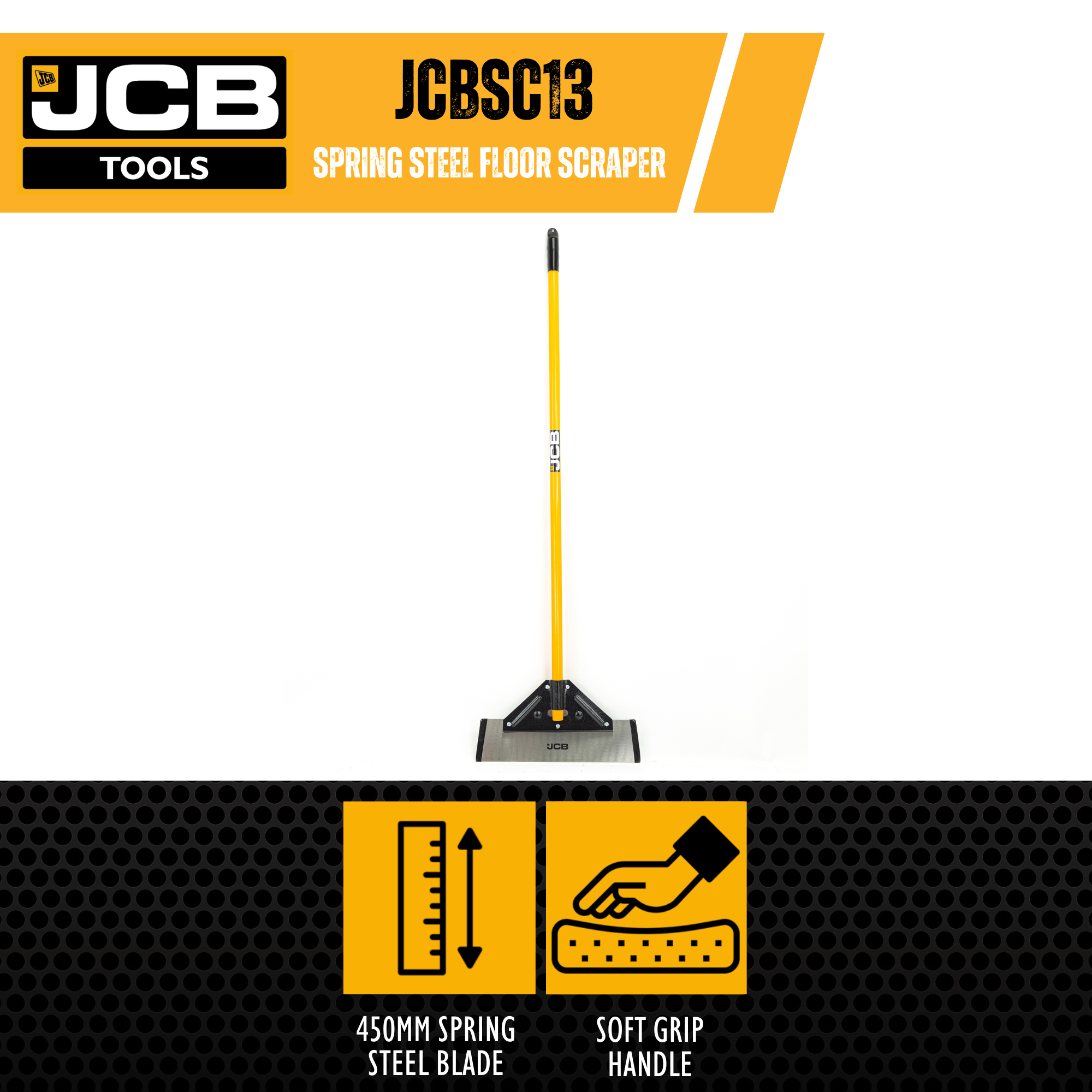 JCB 450mm 18’’ Long Handled Floor Scraper, Heavy-duty Spring Steel Blade_5
