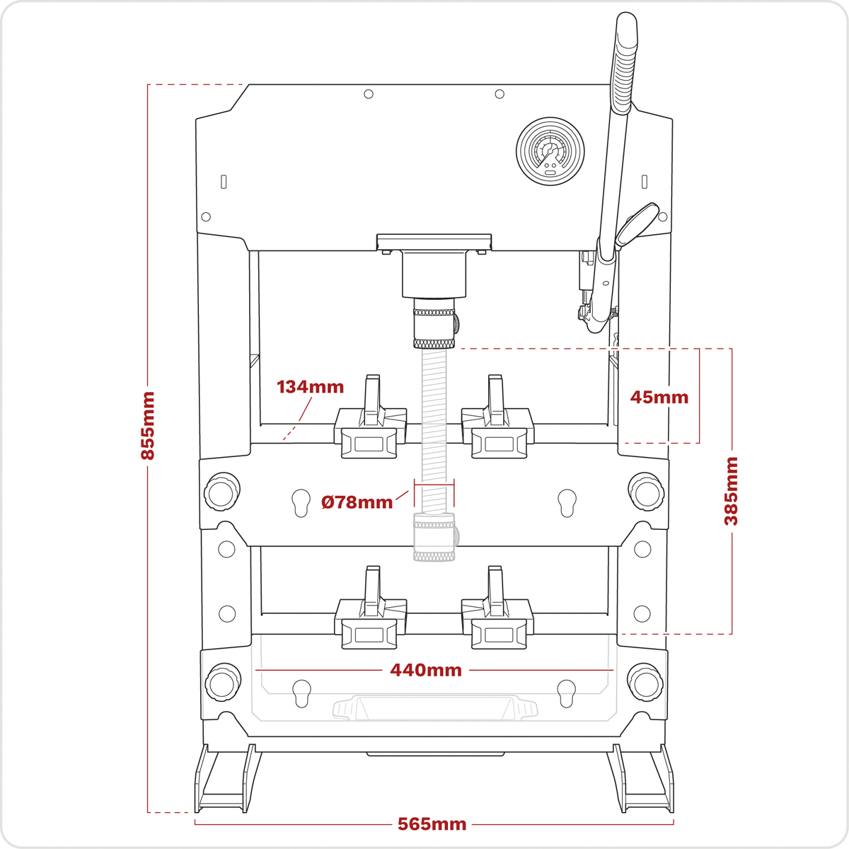 Sealey Viking Bench Type Hydraulic Press 15 Tonne_2