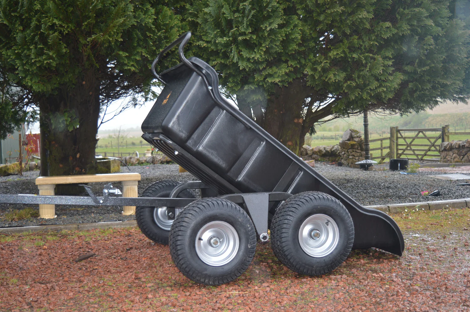 Rock Machinery ATV 4 Wheel Tipping Trailer 1500lb