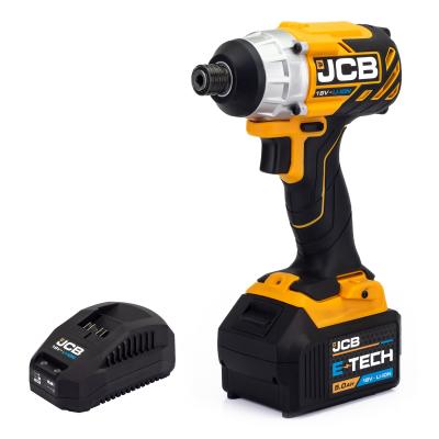 JCB 18V Brushless Impact Driver, 180Nm, 5.0AH Li-ion Battery, 2.4A Charger