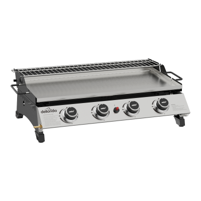 Sealey Dellonda 4 Burner Stainless Steel Portable Gas Plancha with Warming Rack 10kW