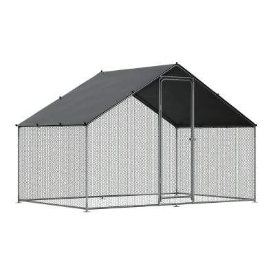 Sealey Dellonda Walk-In Galvanized Steel Chicken Run with Roof Cover & PVC Coated Chicken Wire