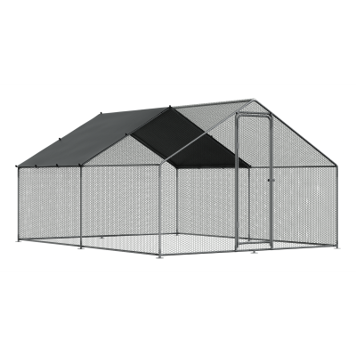 Sealey Dellonda Walk-In Galvanized Steel Chicken Run with Roof Cover & PVC Coated Chicken Wire