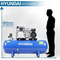 Hyundai 3hp 150L Low Noise Air Compressor 14CFM 145psi Twin Cylinder Belt Drive_3