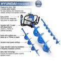 Hyundai 52cc Petrol Earth Auger, Post Hole Borer and Ground Drill - 100, 150 & 200mm_2
