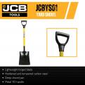 JCB 250 x 320mm Square Open Socket Yard Shovel, Carbon Steel Forged Blade_4